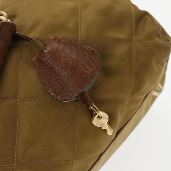 PRADA Chain Hand Bag Nylon Beige Gold Auth bs19999 - Picture 10 of 16